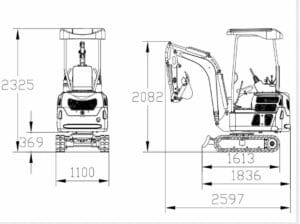 Caractéristiques mini-pelle HT20