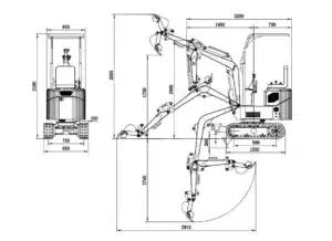 Caractéristiques mini-pelle HT10