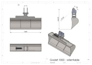 Godet 1000 orientable 1
