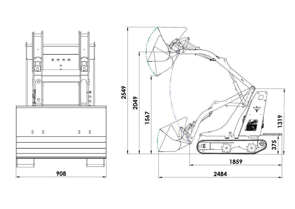 Mise en plan chargeur Godet