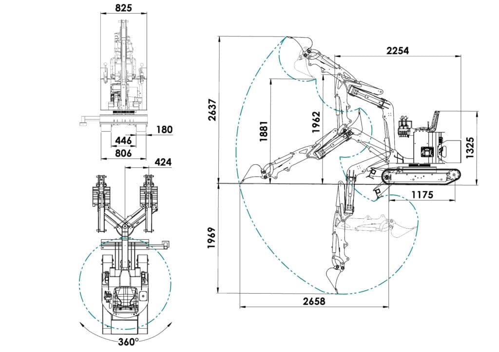 PH400 Avec bras de debors 2025 acier Mise en plan