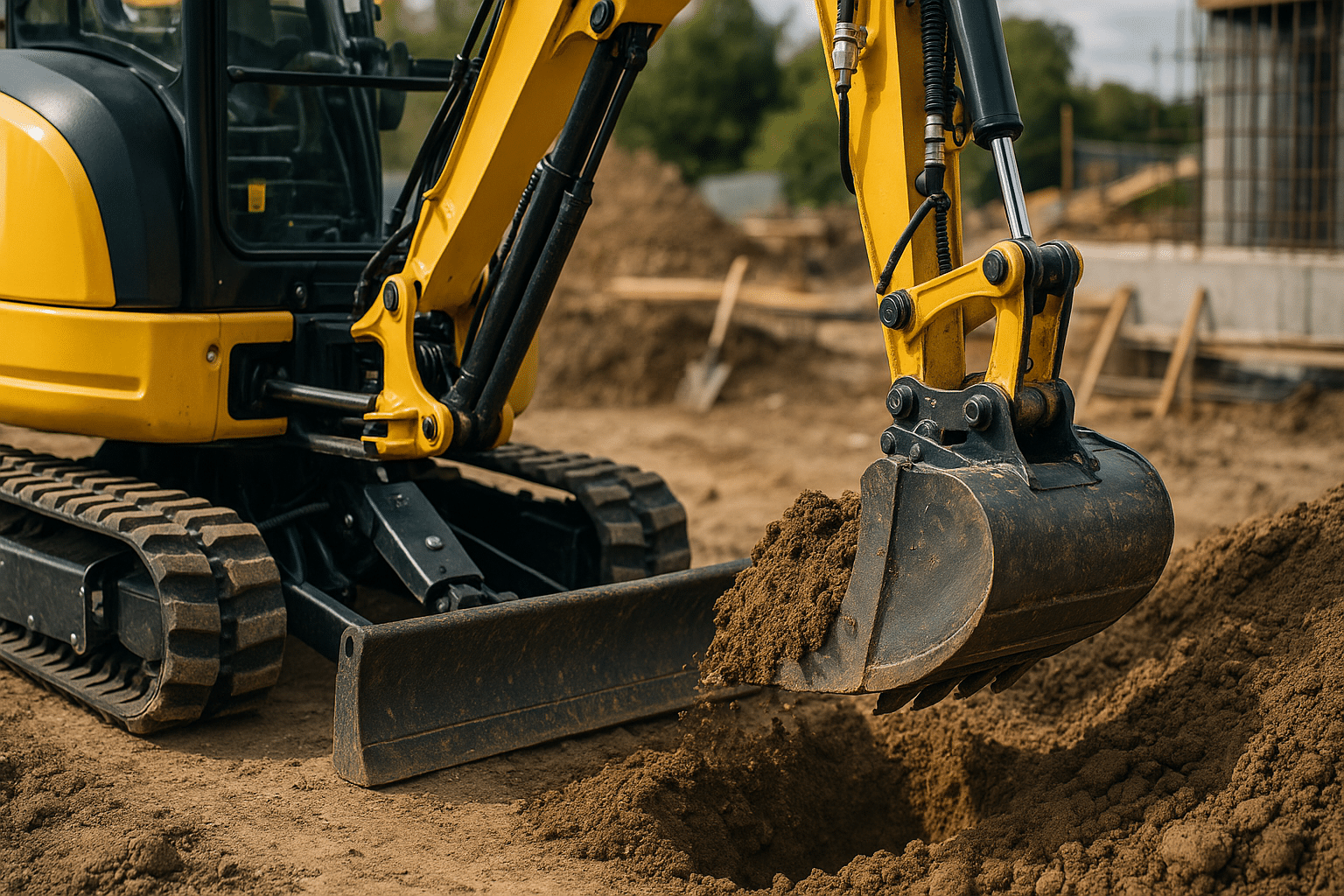 mini-pelle d'importation - illustration